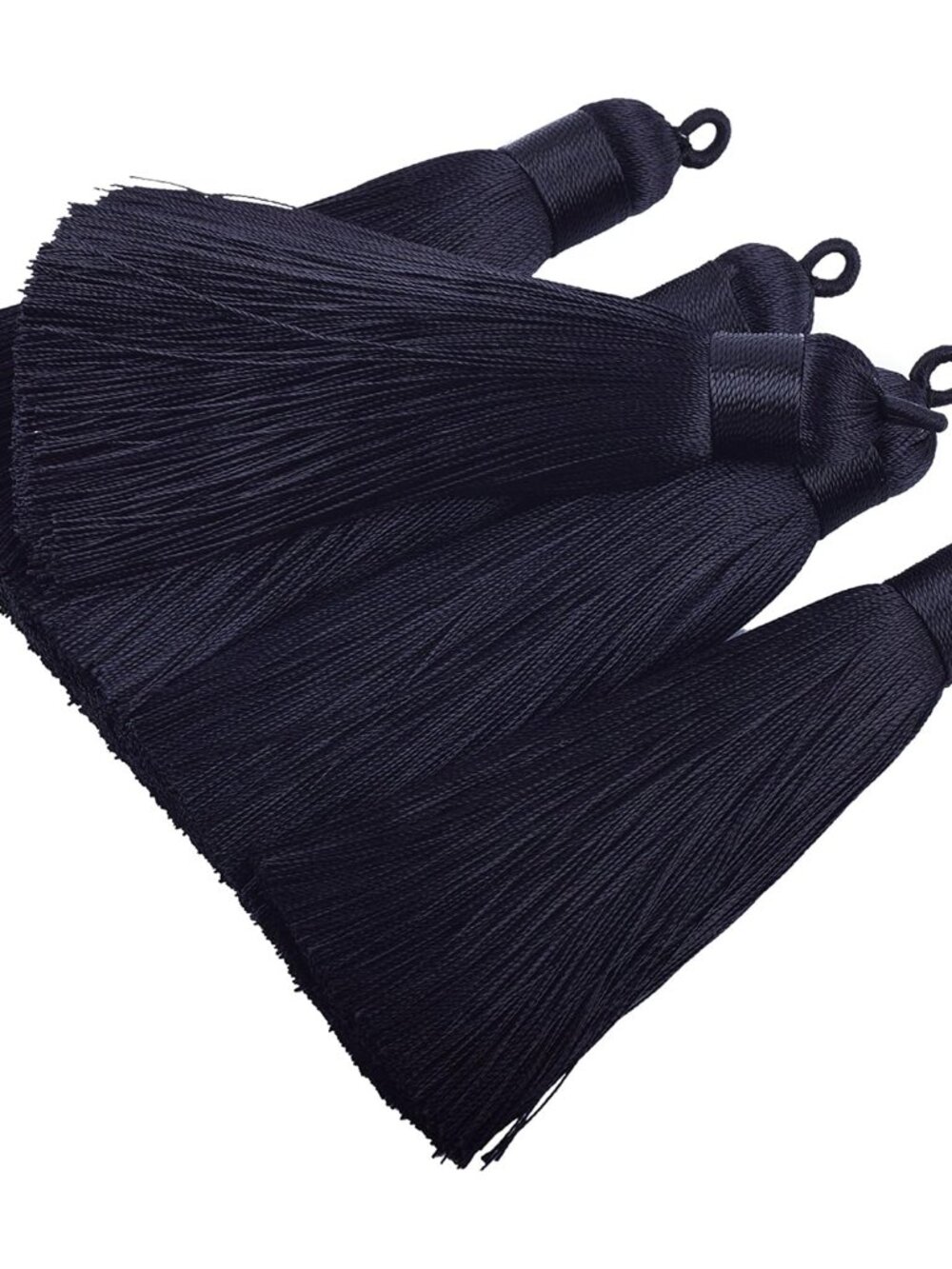 10pcs 3.4''8.5cm Handmade Imitation Silk Tassels with Hanging Loop for Jewelry M